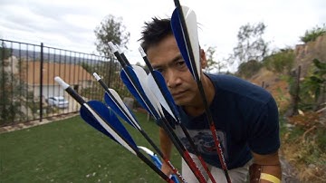 The backyard archery range.