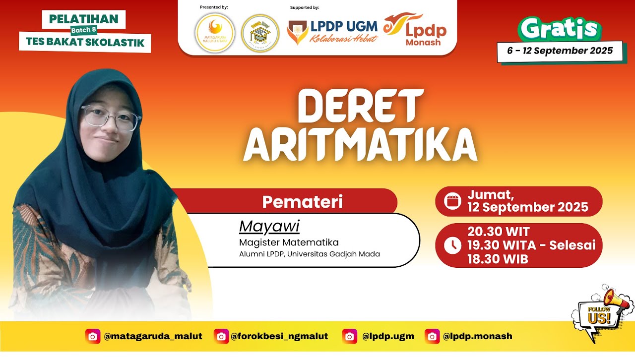 DERET ARITMATIKA | Pelatihan Tes Bakat Skolastik (TBS) MATA GARUDA MALUKU UTARA Batch 8 2025