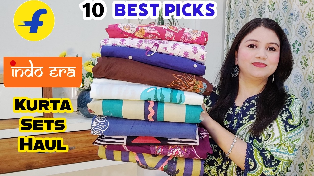 Flipkart kurta set Haul 💜 All indo era kurta sets ✨ Floral printed cotton embroidered kurta set Haul