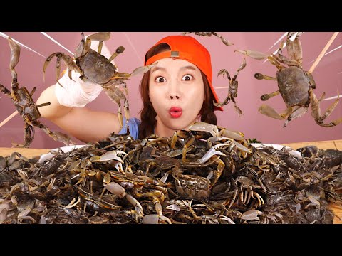 [Mukbang] 살아있는 칠게 🦀칠게튀김+ 양념칠게 먹방 hundreds of freshwater crab fry ASMR eatingsound Ssoyoung