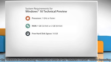 System requirements for Windows® 10 Technical Preview