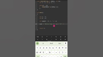 Reverse an array using Swap function in C++. Coding with phone. #learncpp #arrays