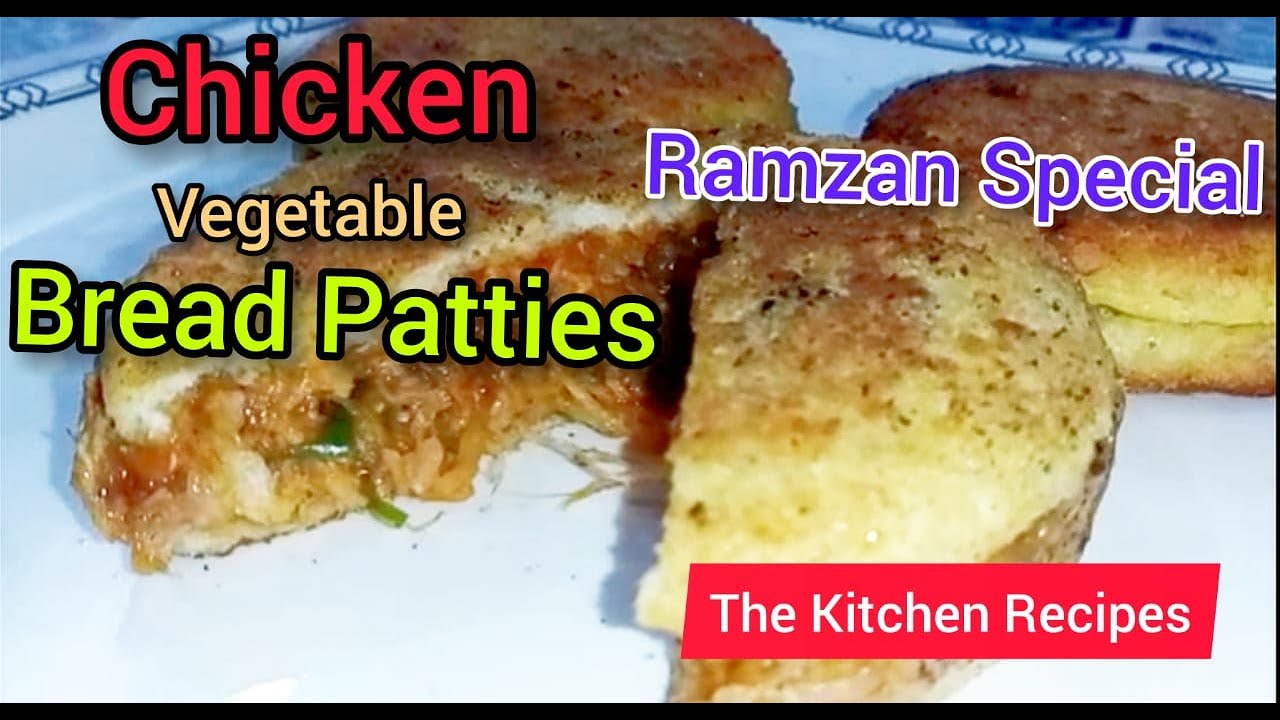 Chicken Bread Patties | Chicken Vegetable Patties Recipe by Kitchen ...