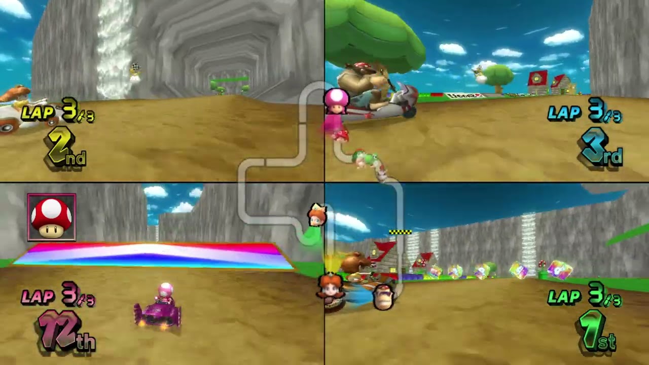 Mario Kart Wii Custom Tracks (History) ✦ 4 Players #830 (3 Tracks) Mirror