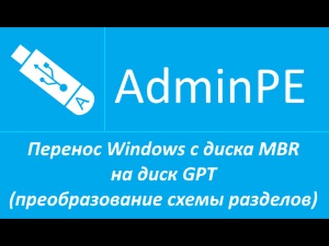 Перенос Windows с диска MBR на диск GPT (преобразование схемы разделов) (+звук)