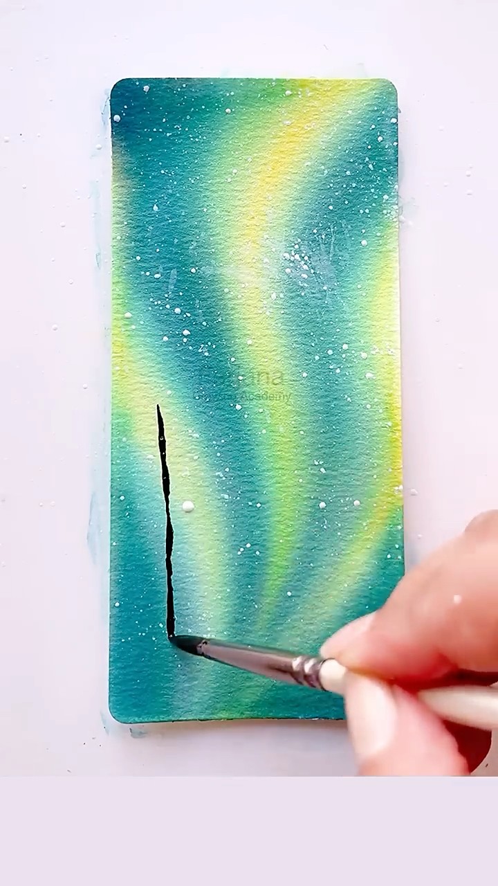 Northern lights Aurora  #painting #art #satisfying