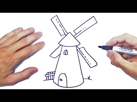 Cómo dibujar un Molino Paso a Paso | Dibujo de Molino de Viento by Rincon  Dibujos