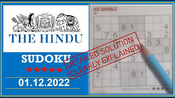 How to Solve 5 Star Hindu  Sudoku Dec 01,  2022 -  Step By Step Solution