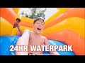 WE TURNED OUR BACKYARD INTO A REAL WATERPARK FOR 24 HOURS | MASSIVE WATERSLIDE BOUNCE HOUSE