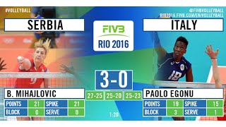 Women’s Volleyball Pool B | Serbia vs Italia | Olympic Rio 2016 | TOP Volleyball Actions