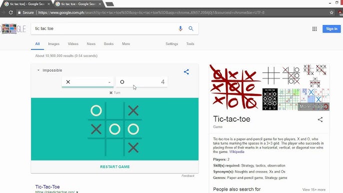 BEATING THE IMPOSSIBLE GOOGLE TIC TAC TOE!!!!!!! 