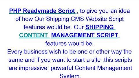 Shipping CMS Website Script- READY MADE SCRIPTS