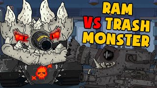 Gladiator fights: Ram vs Trash Monster - Cartoons about tanks