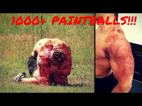 SHOT WITH 1000+ PAINTBALLS IN SLOW MOTION | Bodybuilder VS Paintball Guns | Crazy Challenge Fail