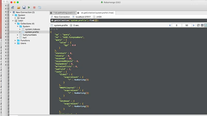 mongodb profiling slow queries in 2 min