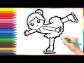 How to draw a figure skater for children/Как нарисовать фигуристку для детей