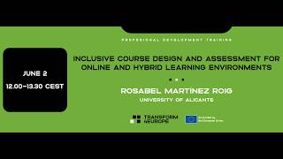 Inclusive Course Design and Assessment for Online and Hybrid Learning Environments