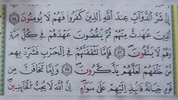 سورة الأنفال الآية من٥٦ الى ٥٩ ( 56~59)