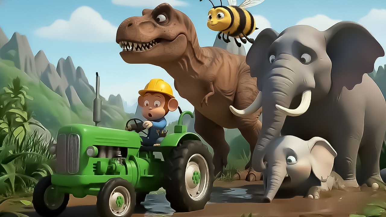 Wheel Theft Incident, Smart Monkey Farmer Gets Back Wheel At Shark Lake - Farm Work | Funny Monkey 🐒