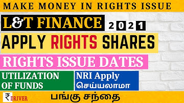 L&T Finance Rights issue apply r-wap ASBA L&T Finance Holdings Rights Dates Tamil Share Market RWAP