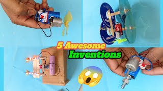 5 Awesome Inventions Ideas 💡🤩|Creative inventions|DC Motor