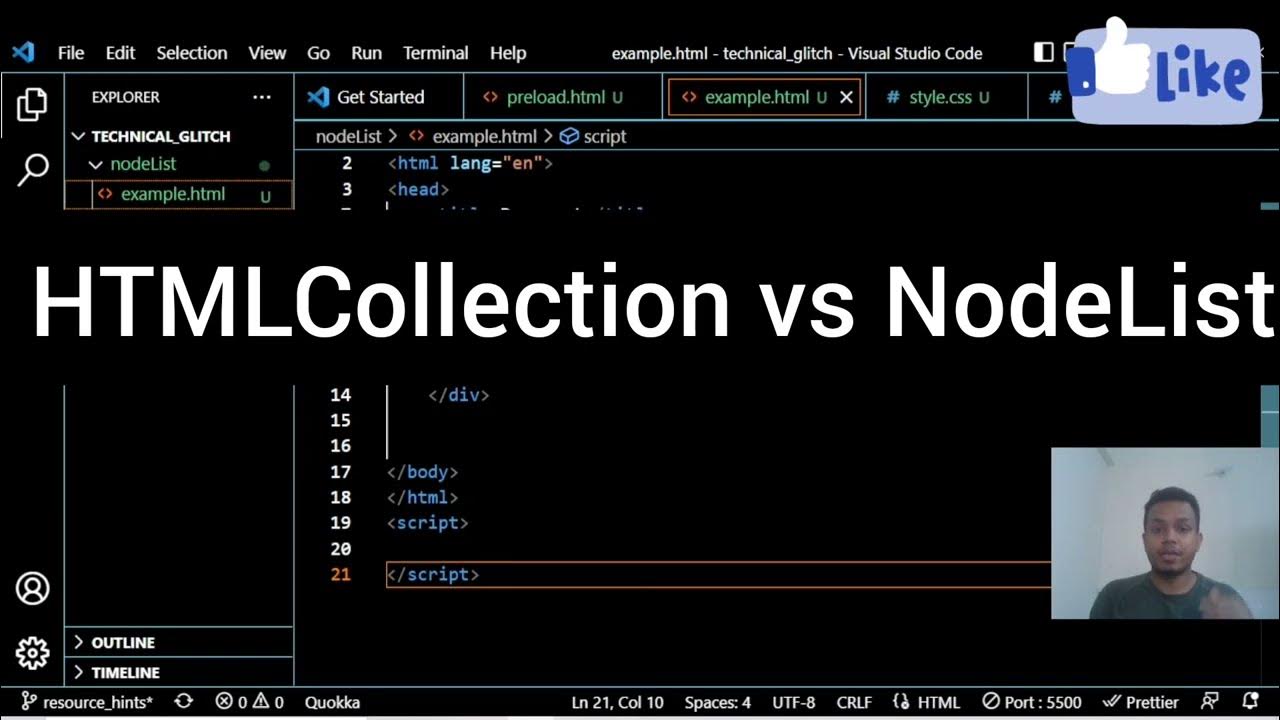 Difference between nodelist and htmlcollection technical glitch youtube