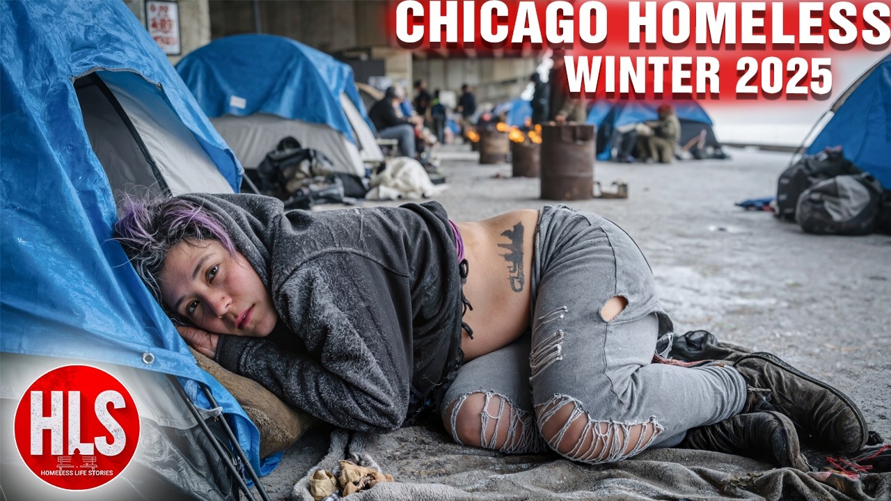 Лагеря бездомных в Чикаго в 2025 году: ночные поезда CTA, зачистки улиц и борьба за выживание в у...