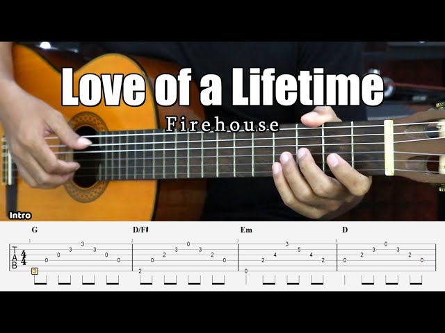 Love of a Lifetime - Firehouse - Fingerstyle Guitar Tutorial + TAB & Lyrics class=