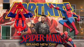 Spider-Man & Punisher Play Fortnite With Peter Parker 2 and 3 | NEW SPIDER-MAN BRAND NEW DAY SKINS!