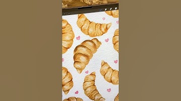 How to draw croissant procreate digital watercolor #procreate #digitalart #art #drawing #howtodraw