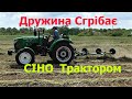 Дружина Згрібає Сіно Трактором Euro Feng 454 XL та Граблями Сонечко !