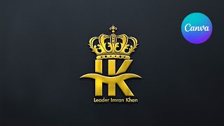 " IK " Professional 3D Logo Design in Canva #logo #graphic #viralvideo