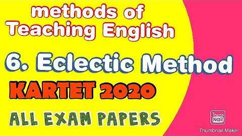 KARTET-2020  |  Eclectic method #allexampapers