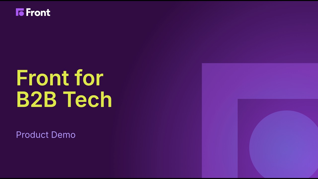 Front for B2B Tech - Product Demo