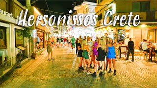 Crete Greece, Chersonissos, Hersonissos, walking tour in 4k, Greece 2022