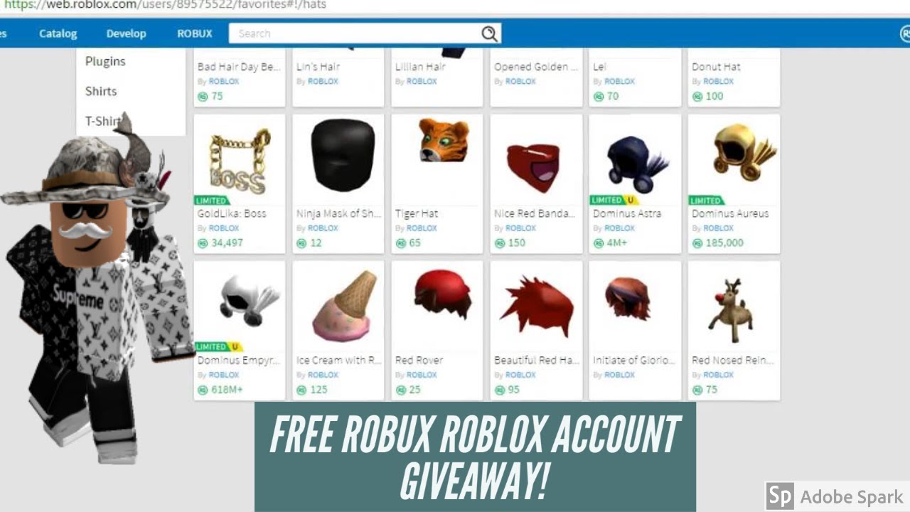Free Robux Roblox Account Giveaway 2020 Closed Youtube - free 75 robux