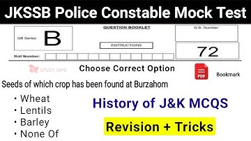 JKSSB Constable Mock Test 2024 | JKP History Important Questions | J&K History Mock Test-1 |JKP Exam