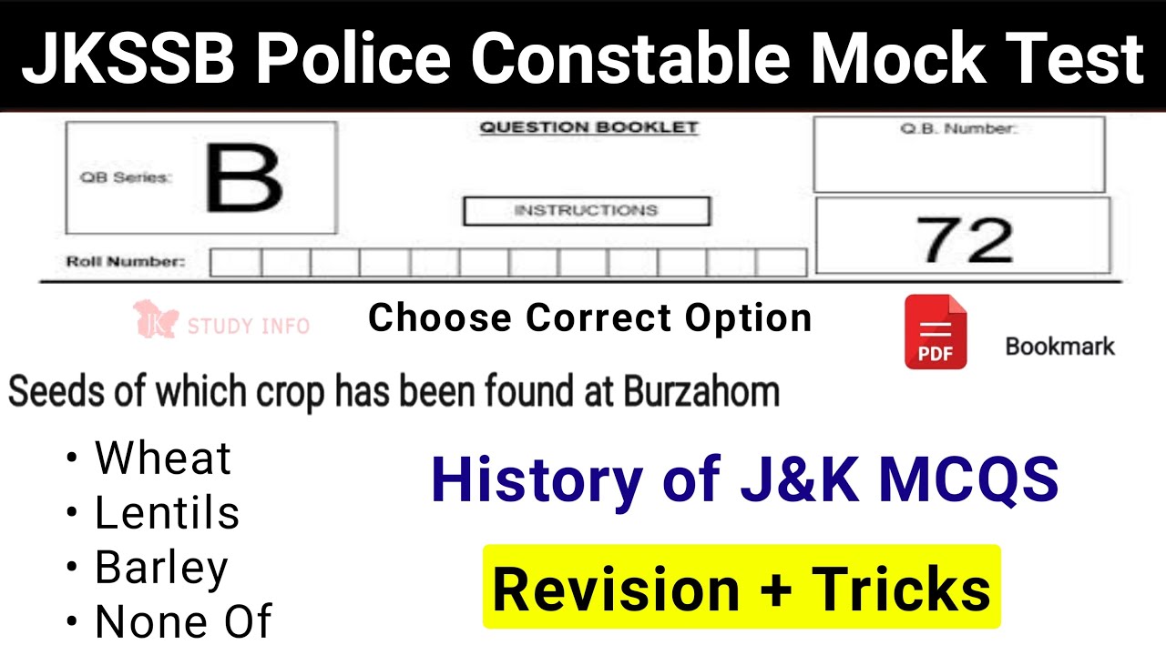 Jkp Test Pattern JKSSB Constable Mock Test 2024 | JKP History Important Questions | J&K ...