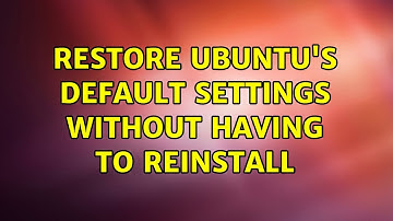 Ubuntu: restore Ubuntu