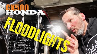 Honda CX500 Daily Rider - Floodlights with seperate switch and custom bracket