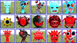 ALL FORMS SPRUNKI SKY FAMILY VS SPRUNKI RADDY HORROR VS BLACK SUN MASSIVE SHOWDOWN COMPARISON