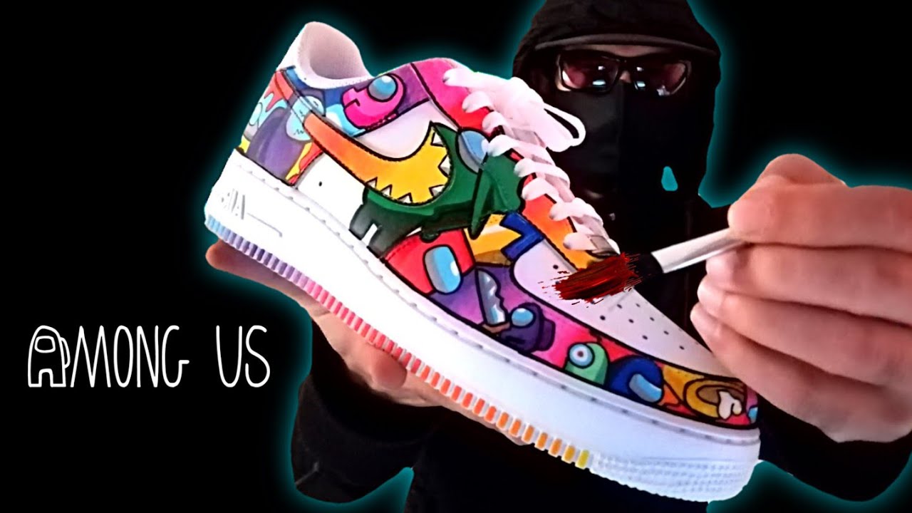 PERSONALIZO UNOS NIKE AIR FORCE 1 DE AMONG US | POSCA | CUSTOMIZED AIR FORCE 1 AMONG - YouTube