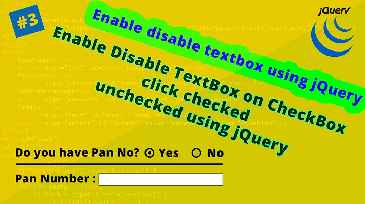 Enable Disable TextBox on RadioButton using javascript and jquery || disable textbox by jquery