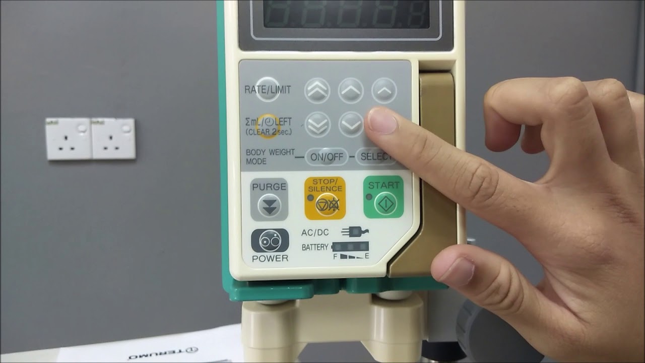 Tutorial to use in terumo TE-172 INFUSION PUMP model