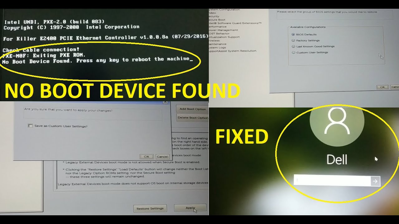 No Boot Device Found. Press any key to reboot the Machine; You can Try This  Fix for any PC - escueladeparteras