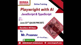 Playwright with AI JavaScript & TypeScript Online Training @ DURGASOFT #durgasoftware #shorts