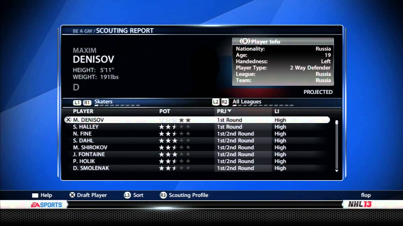 NHL 13 Be A GM Mode Commentary: Entry 