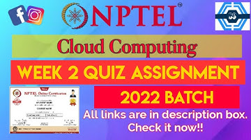 Cloud Computing | Week 2 Answers | NPTEL 2022 | SWAYAM