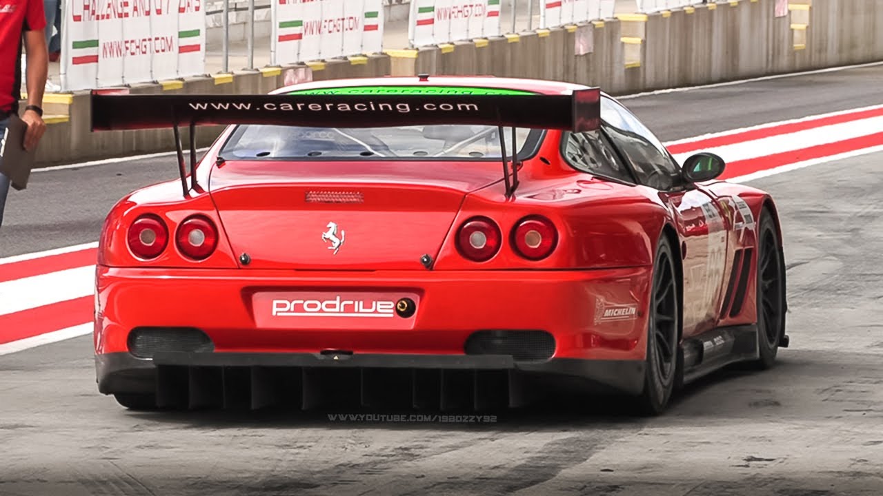 Ferrari 550 Gts Maranello Prodrive Aggressive Warm Up Pure V12 Sound On Track Youtube