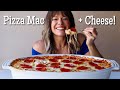 Pepperoni Pizza Mac and Cheese MUKBANG + Recipe + Pasta Hack!